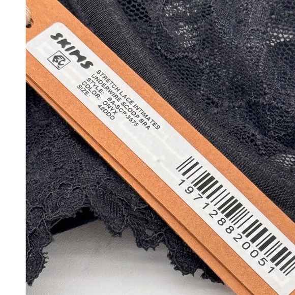 SKIMS‎ Stretch Lace Unlined Demi Bra Black Soot 42DDD - Picture 4 of 7